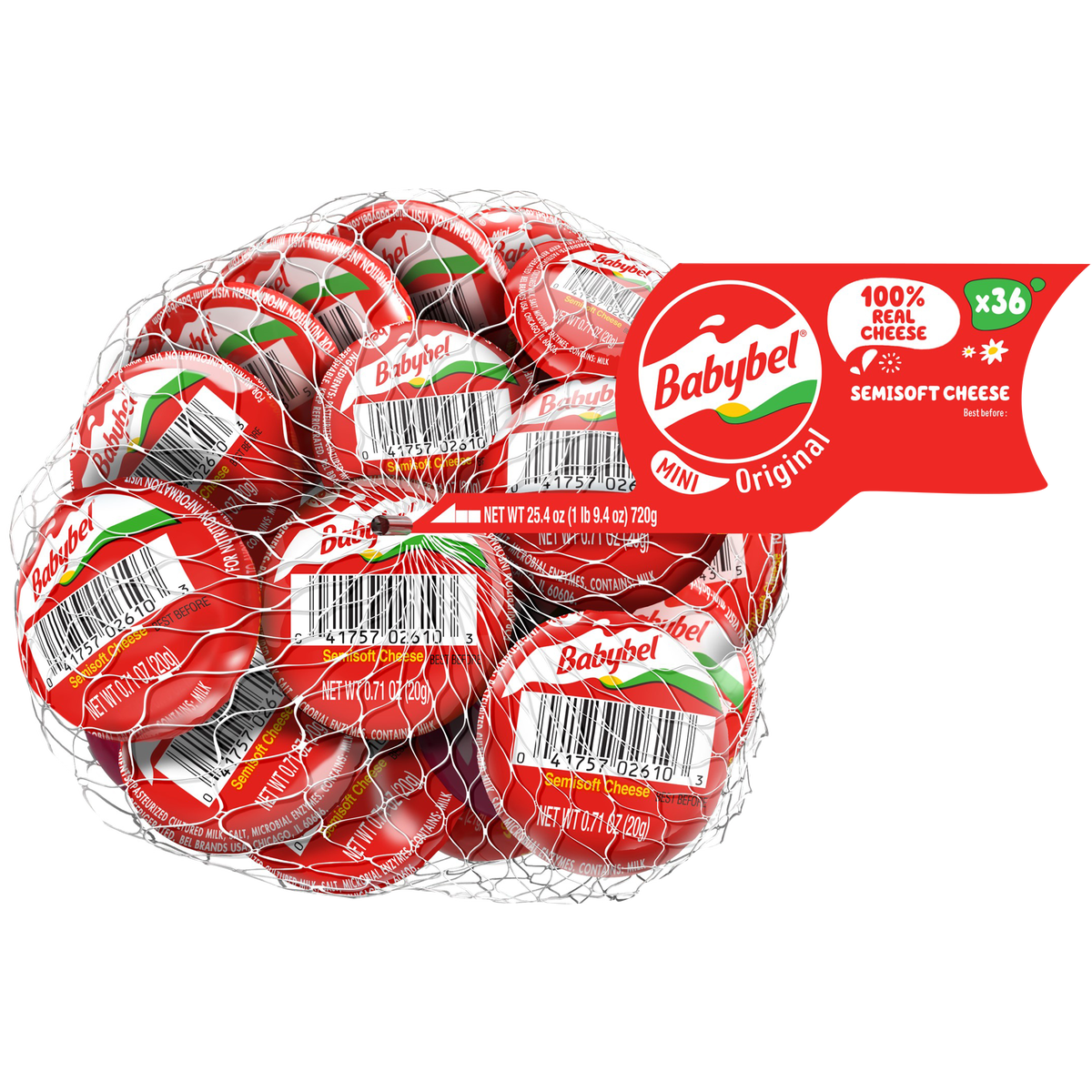 Mini Babybel Original Cheese Snacks 20g (Pack of 36)