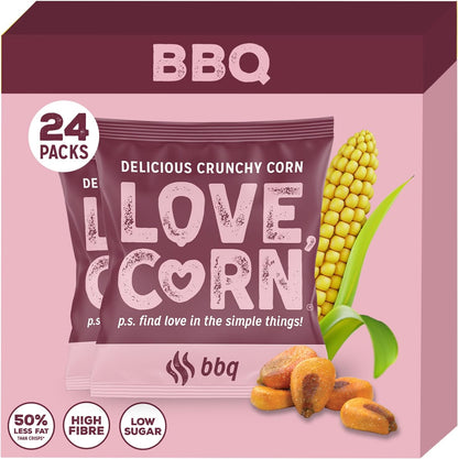 LOVE CORN BBQ Barbecue Crunchy Corn Snack (24 x 20g)