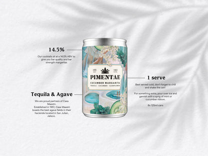Pimentae Cucumber Margarita Cans (12 x 125ml)
