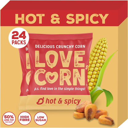 LOVE CORN Hot & Spicy Crunchy Corn Snack (24 x 20g)