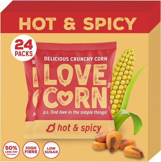 LOVE CORN Hot & Spicy Crunchy Corn Snack (24 x 20g)