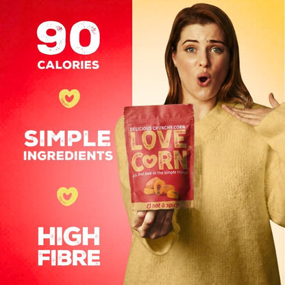 LOVE CORN Hot & Spicy Crunchy Corn Snack (24 x 20g)