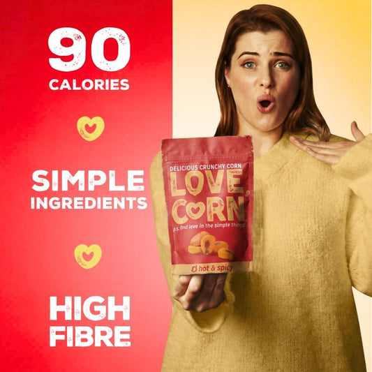 LOVE CORN Hot & Spicy Crunchy Corn Snack (24 x 20g)