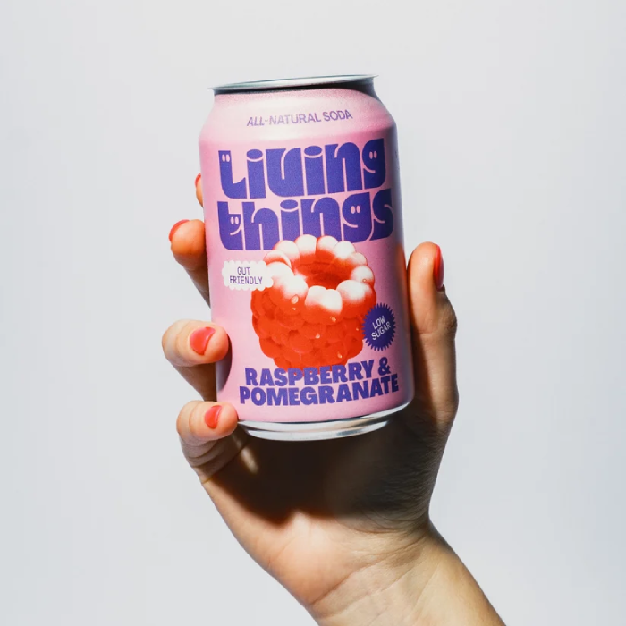 Living Things Raspberry & Pomegranate Soda 12 x 330ml