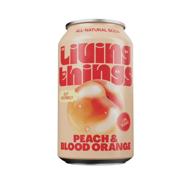 Living Things Peach & Blood Orange Soda – 12x330ml