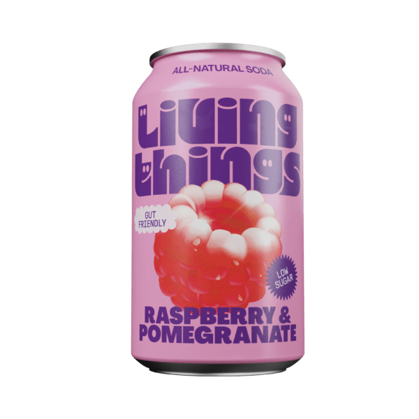 Living Things – Raspberry & Pomegranate Soda – 12x330ml