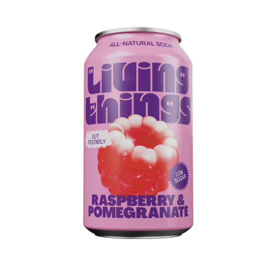 Living Things – Raspberry & Pomegranate Soda – 12x330ml