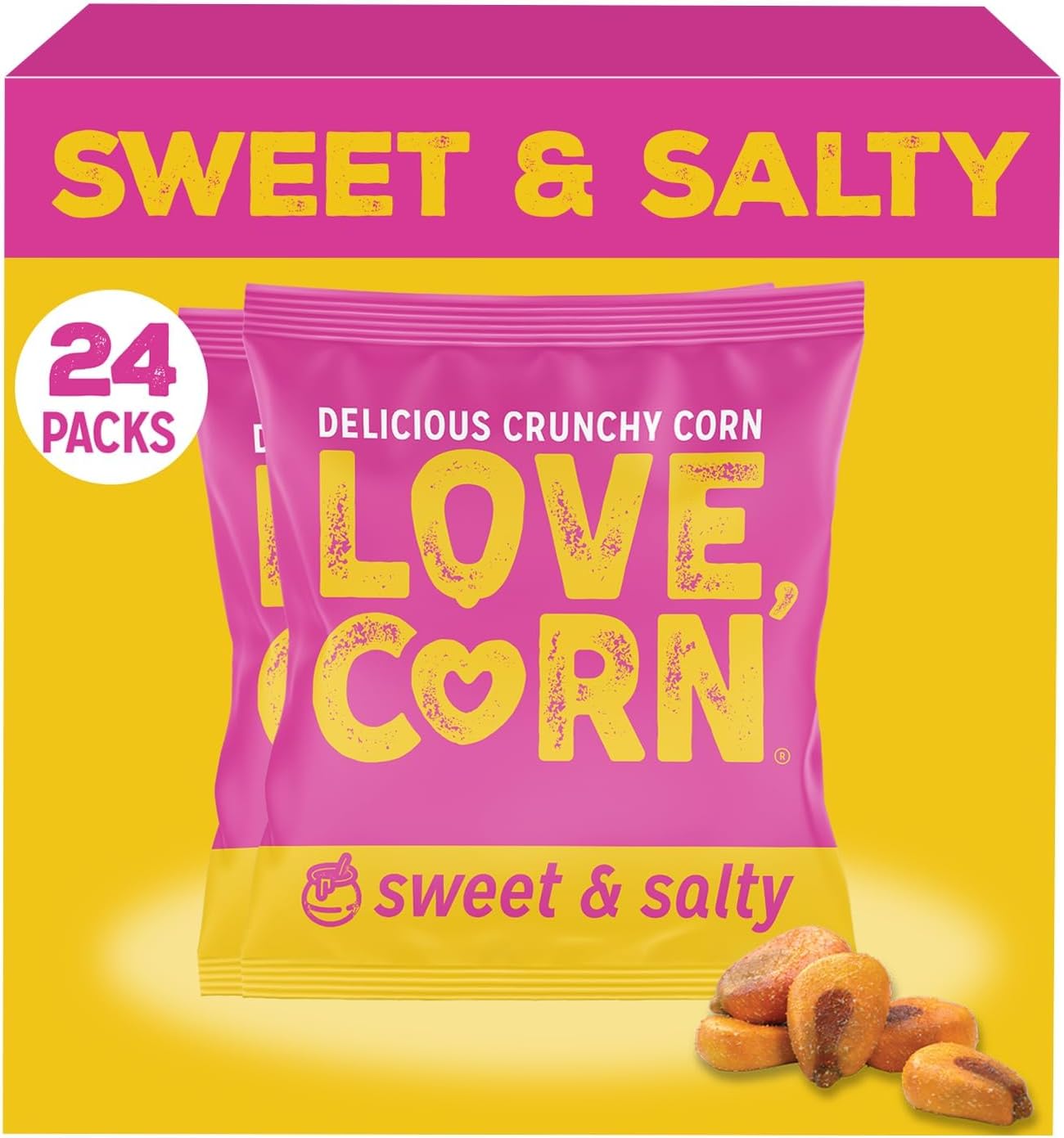 LOVE CORN Sweet & Salty Crunchy Corn Snack (24 x 20g)